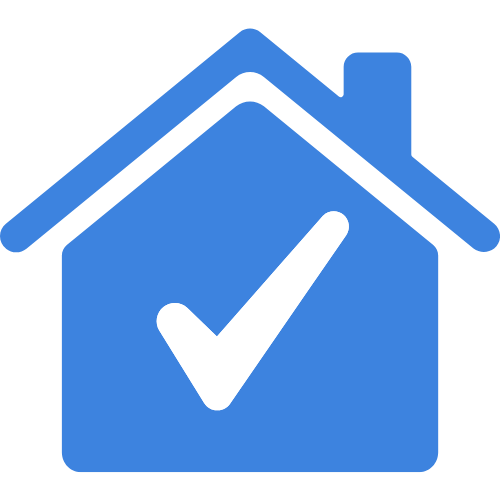 House icon with a checkmark representing the properties made ready.